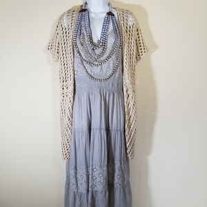 S.R. Fashion Boho Lace Midi Dress, 1X